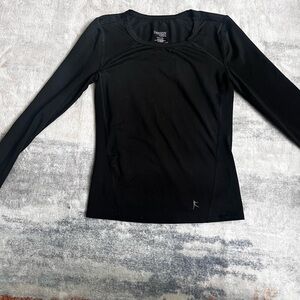 Danskin Black Fitted Long Sleeve Blouse